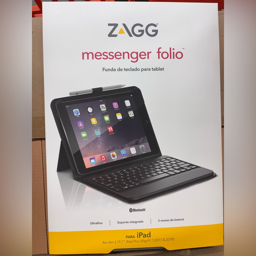 ZAGG Messenger Folio Case Bluetooth Keyboard for Apple iPad